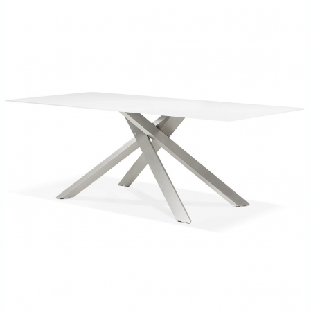Mese living - Masa design living Layton 200x100 cm, blat alb sticla, picioare metal, DT01300WHBS - Kokoon