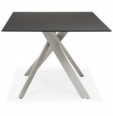 Masa design living Layton 200x100 cm, blat negru sticla, picioare metal, DT01310BLBS - Kokoon [2]