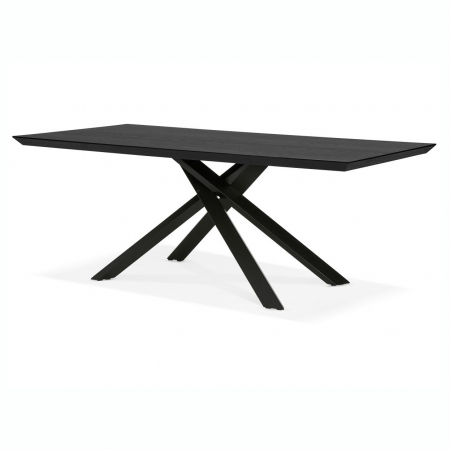 Mese living - Masa design living neagra Callum 200x100 cm, blat lemn masiv, DT01100BLBL - Kokoon