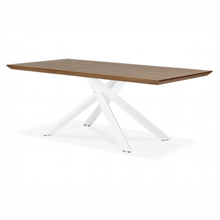 Mese living - Masa design living nuc Callum 200x100 cm, blat lemn, picioare albe metal, DT01220WAWH - Kokoon