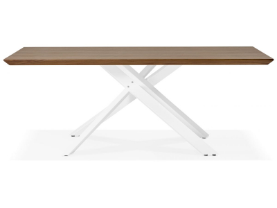 Masa design living nuc Callum 200x100 cm, blat lemn, picioare albe metal, DT01220WAWH - Kokoon [1]