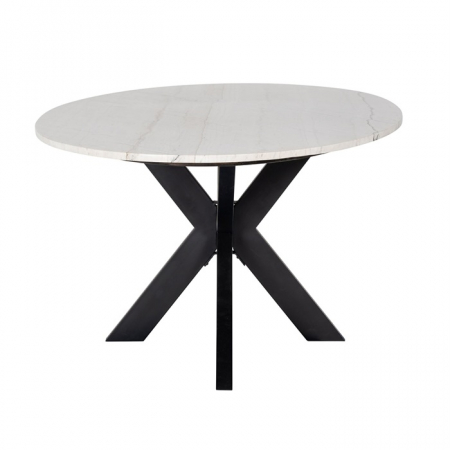 Masa dining alba ovala Zuka premium, 115x230 cm, blat marmura picioare metal, 7061 - Richmond Interiors [3]