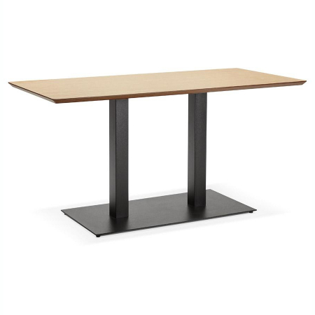 Mese de bucatarie - Masa dining/birou Hugo 150x70 cm MDF lemn natur stil industrial, picioare negre otel, DT00810NA - Kokoon