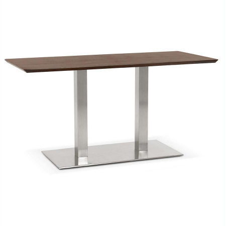 Mese de bucatarie - Masa dining Jock 150x70 cm MDF nuc / picioare otel / talpa subtire, DT00880WA - Kokoon