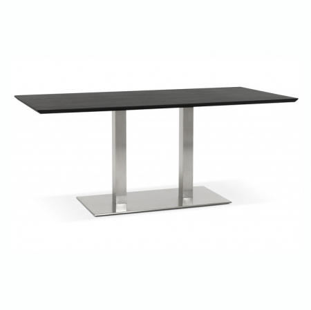 Mese de bucatarie - Masa dining/living Jock 150x70 cm MDF negru / picioare otel / talpa subtire, DT00890BL - Kokoon