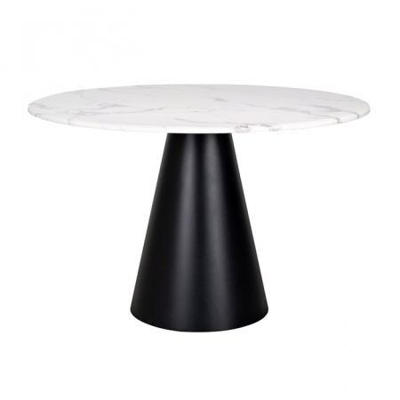 Produse - Masa dining lux rotunda Cimba, Ø 120 cm, blat marmura artificala, baza otel inoxidabil, 9915 - Richmond Interiors