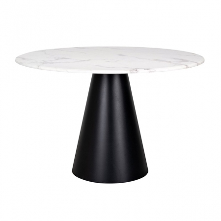 Masa dining lux rotunda Cimba, Ø 120 cm, blat marmura artificala, baza otel inoxidabil, 9915 - Richmond Interiors [1]