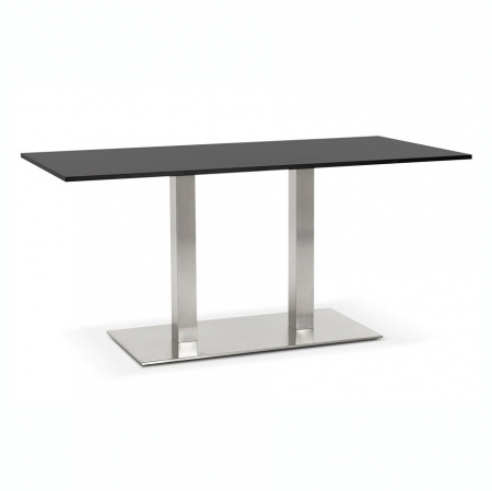 Mese de bucatarie - Masa dining neagra Jock 160x80 cm blat negru / picioare otel / talpa subtire, DT00850BL - Kokoon