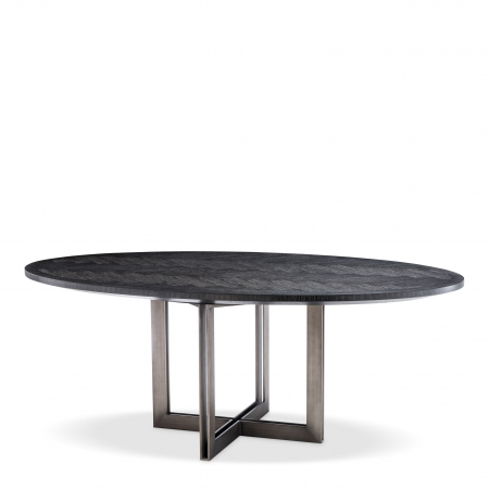 Mese de bucatarie -   Masa de dining Melchior oval din furnir de steBorcan cărbune 113270 EICHHOLTZ