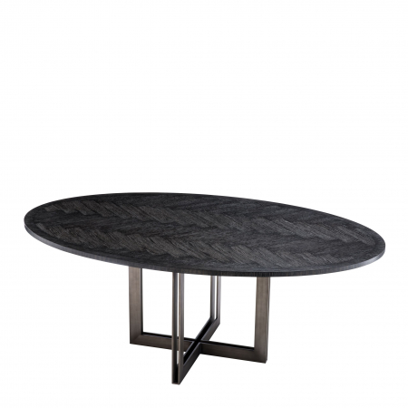   Masa de dining Melchior oval din furnir de steBorcan cărbune 113270 EICHHOLTZ [3]