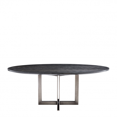  Masa de dining Melchior oval din furnir de steBorcan cărbune 113270 EICHHOLTZ [1]