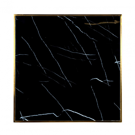 Masa dining patrata negru-auriu premium Rina, 70x70 cm, blat sticla, baza din otel inoxidabil, metal, 7222 - Richmond Interiors [2]