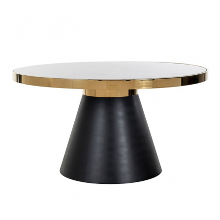 Produse - Masa dining rotunda premium Senia, Ø 140 cm, blat marmura artificiala, baza din otel inoxidabil, 7362 - Richmond Interiors
