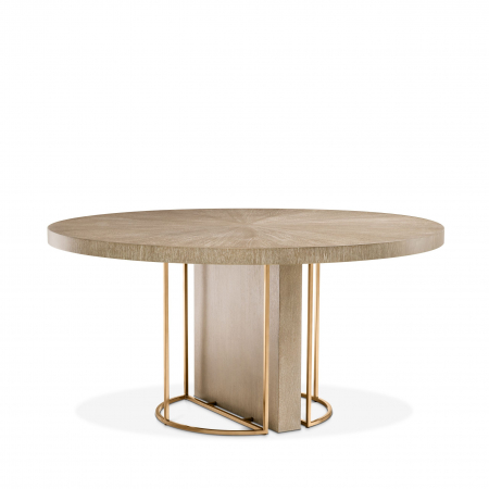 Mese de bucatarie -   Masă de dining Remington ø 152 cm furnir de steBorcan spălat 111459 EICHHOLTZ