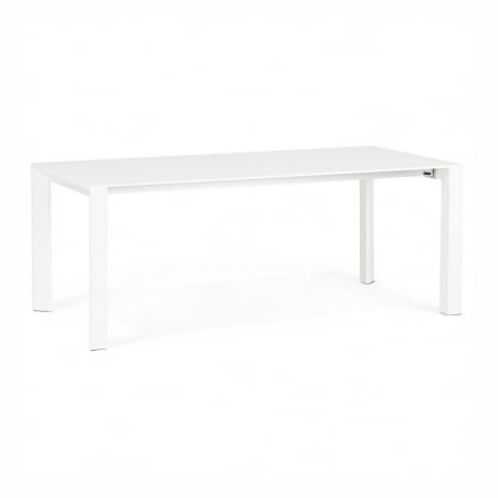 Mese de bucatarie - Masa extensibila alba Enkel 190-270x95 cm, MDF alb mat / picioare albe otel, DT00230WH - Kokoon
