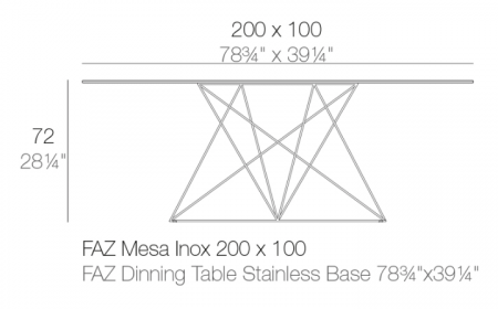 Masa exterior Faz 200x100x72 cm, baza metal model modern geometric, 54053 - Vondom [12]