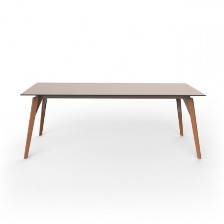 Masa exterior Faz 200x100x74 cm, blat HPL/DEKTON®, picioare lemn, 54308 BE W - Vondom [2]
