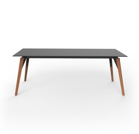Masa exterior Faz 200x100x74 cm, blat HPL/DEKTON®, picioare lemn, 54308 BE W - Vondom [1]