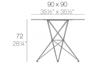 Masa exterior Faz 90x90x72 cm, model modern geometric, baza metal, 54054C BE B - Vondom [1]