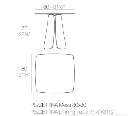 Masa exterior iluminare LED Pezzettina 80x80x73 cm polipropilena, design modern, 56013F - Vondom [3]
