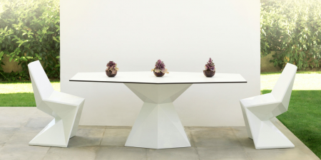 Masa exterior iluminare LED Vertex 180x94x72 cm picior polipropilena, blat HPL, 51008 - Vondom [6]