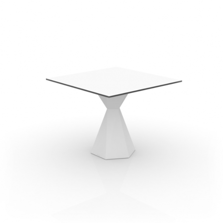 Mese exterior - Masa exterior iluminare LED Vertex 89x89x72 cm picior polipropilena, blat HPL, 51018C - Vondom