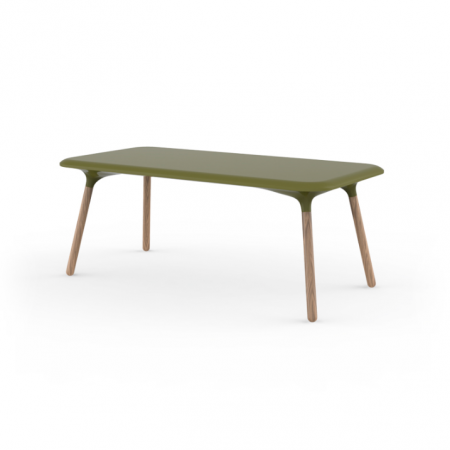 Mese exterior - Masa exterior Pal 180x90x72 cm, rasina din polietilena, picioare lemn, design modern, 51029 - Vondom