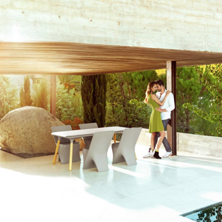 Masa exterior Pal 180x90x72 cm, rasina din polietilena, picioare lemn, design modern, 51029 - Vondom [2]