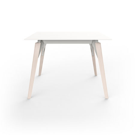 Mese exterior - Masa exterior patrata Faz 100x100x74 cm, blat HPL/DEKTON®, picioare lemn, 54306 BE W - Vondom