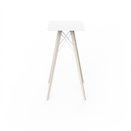 Mese exterior - Masa exterior inalta Faz 50x50x74 cm, blat HPL/DEKTON®, picioare lemn, 54315 BE W - Vondom