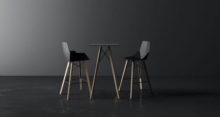Masa exterior patrata Faz 60x60x74 cm, blat HPL/DEKTON®, picioare lemn, 54309 BE W - Vondom [6]