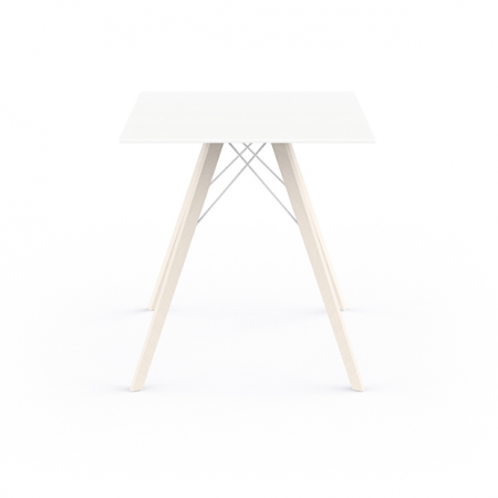 Mese exterior - Masa exterior patrata Faz 70x70x74 cm, blat HPL/DEKTON®, picioare lemn, 54311 BE W - Vondom