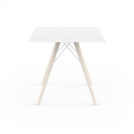 Mese exterior - Masa exterior patrata Faz 80x80x74 cm, blat HPL/DEKTON®, picioare lemn, 54313 BE W - Vondom