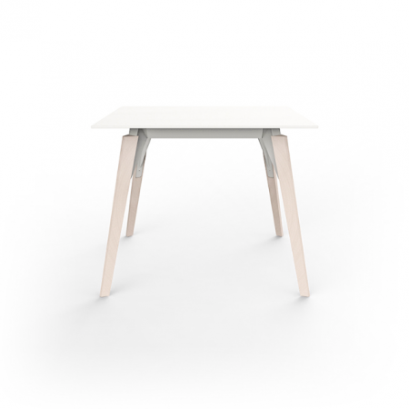 Mese exterior - Masa exterior patrata Faz 90x90x74 cm, blat HPL/DEKTON®, picioare lemn, 54305 BE W - Vondom