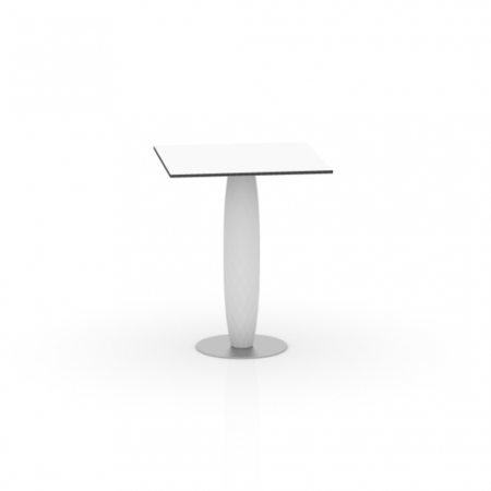 Mese exterior - Masa exterior patrata Vases 70x70x74 cm, baza metalica, picior central polietilena, blat HPL, 47074C - Vondom