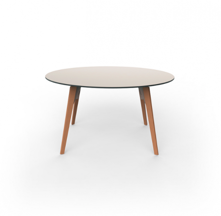 Masa exterior rotunda Faz Ø140x74 cm, blat HPL/DEKTON®, picioare lemn, 54324 BE W - Vondom [2]