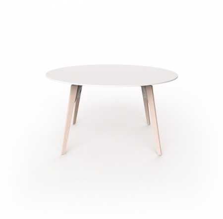 Mese exterior - Masa exterior rotunda Faz Ø140x74 cm, blat HPL/DEKTON®, picioare lemn, 54324 BE W - Vondom