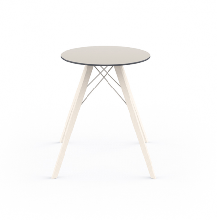 Masa exterior rotunda Faz √∏60x74 cm, blat HPL/DEKTON®, picioare lemn, 54310 BE B - Vondom [1]