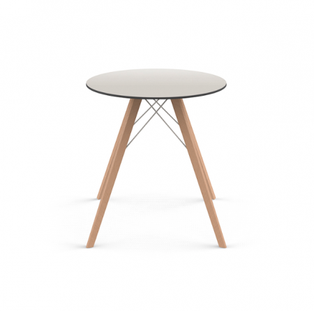 Masa exterior rotunda Faz √∏70x74 cm, blat HPL/DEKTON®, picioare lemn, 54312 BE B - Vondom [2]