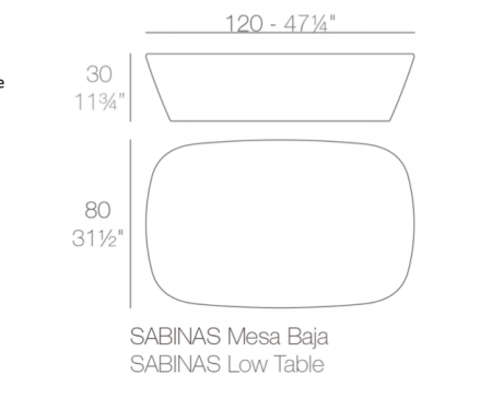 Masa exterior Sabinas 120x80x30 cm iluminare LED RGBW smart, 45008 - Vondom [15]