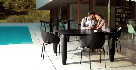 Masa exterior patrata Vases 100x100x73 cm, picioare polietilena, blat HPL, 47080 - Vondom [1]