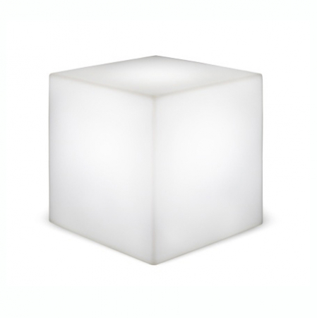 Decoratiuni gradina cu iluminare LED - Masa gradina cub tip lampa Gavino 32x32 cm, iluminare LED alba, LUMCB032OFNW - King