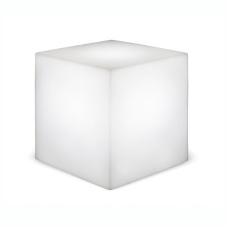 Decoratiuni gradina cu iluminare LED - Masa gradina cub tip lampa Gavino 53x53 cm, iluminare LED alba, LUMCB053OFNW - King