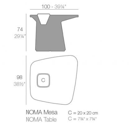 Masa iluminare LED Noma 100x98x74 cm polipropilena, loc frapiera, 45100A - Vondom [20]