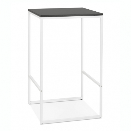 Mese inalte de bar - Masa inalta bar Arun 60x60x106 cm, blat negru, picioare albe, design industrial, BT00420BLWH - Kokoon