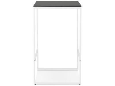 Masa inalta bar Arun 60x60x106 cm, blat negru, picioare albe, design industrial, BT00420BLWH - Kokoon [2]