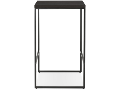 Masa inalta bar Arun, neagra, 60x60x106 cm, design industrial, picioare negre, blat lemn masiv, BT00440WEBL - Kokoon [1]