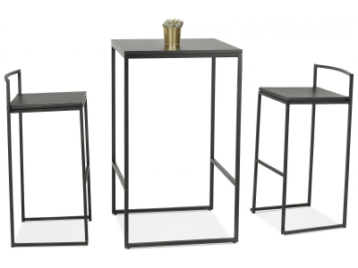 Masa inalta bar neagra Arun 60x60x106 cm, design industrial, BT00460BLBL - Kokoon [4]