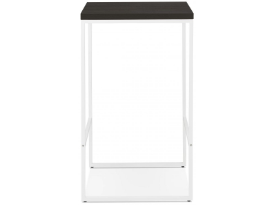 Masa inalta bar patrata Arun 60x60x106 cm, design industrial, lemn masiv termorezistent , picioare otel albe, BT00400WEWH - Kokoon [2]