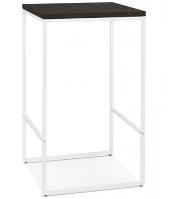 Masa inalta bar patrata Arun 60x60x106 cm, design industrial, lemn masiv termorezistent , picioare otel albe, BT00400WEWH - Kokoon [1]